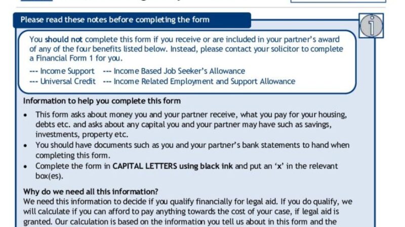 Financial Eligibility Form 2 [CIV/FIN/2]