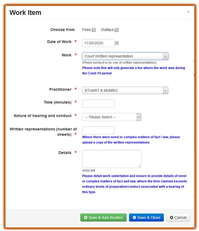 Screengrab of Covid registration for submitting claims